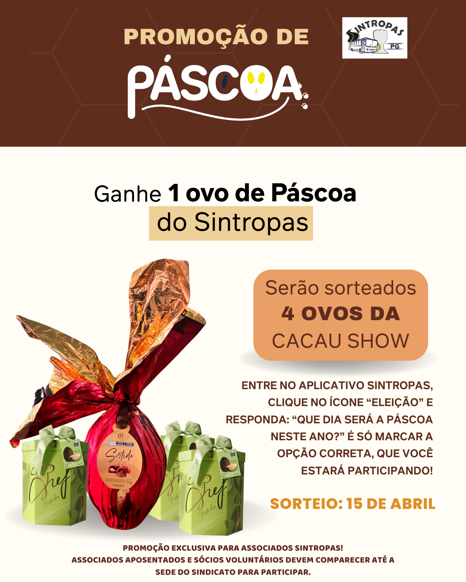 Post instagram páscoa promoção desconto chocolate ovos marrom (10 x 15 cm) (Post para Instagram (45))